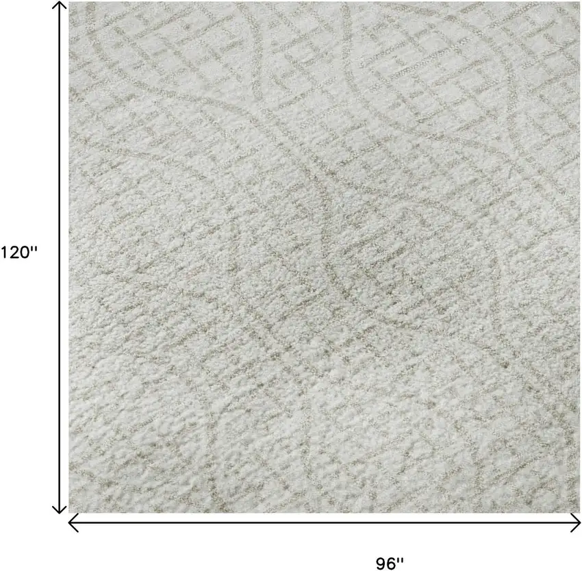 Ivory And Beige Geometric Washable Area Rug With UV Protection Photo 9