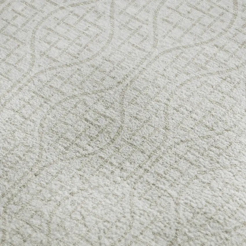 Ivory And Beige Geometric Washable Area Rug With UV Protection Photo 2