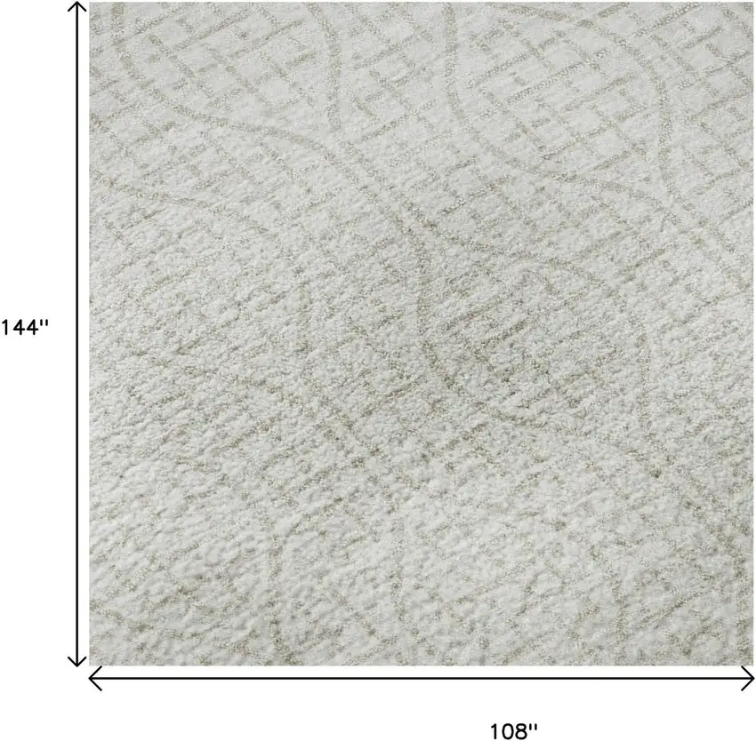 Ivory And Beige Geometric Washable Area Rug With UV Protection Photo 9