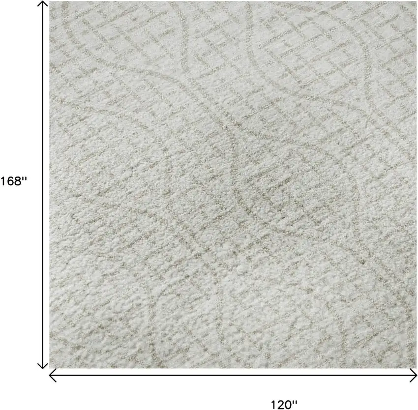 Ivory And Beige Geometric Washable Area Rug With UV Protection Photo 9