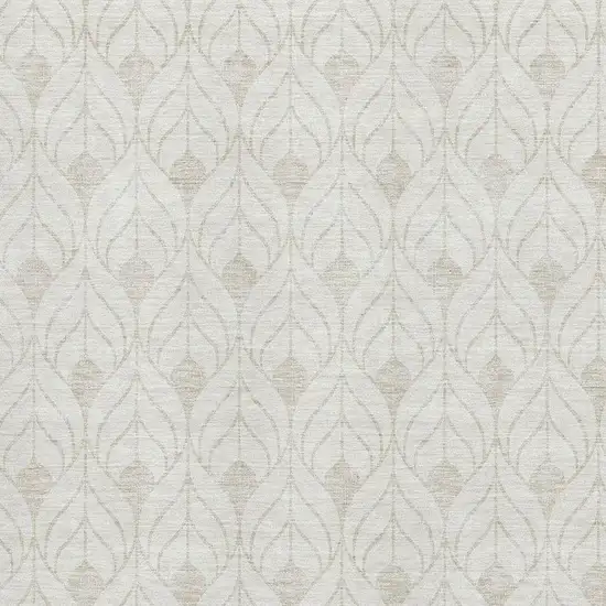 Ivory And Beige Geometric Washable Area Rug With UV Protection Photo 2