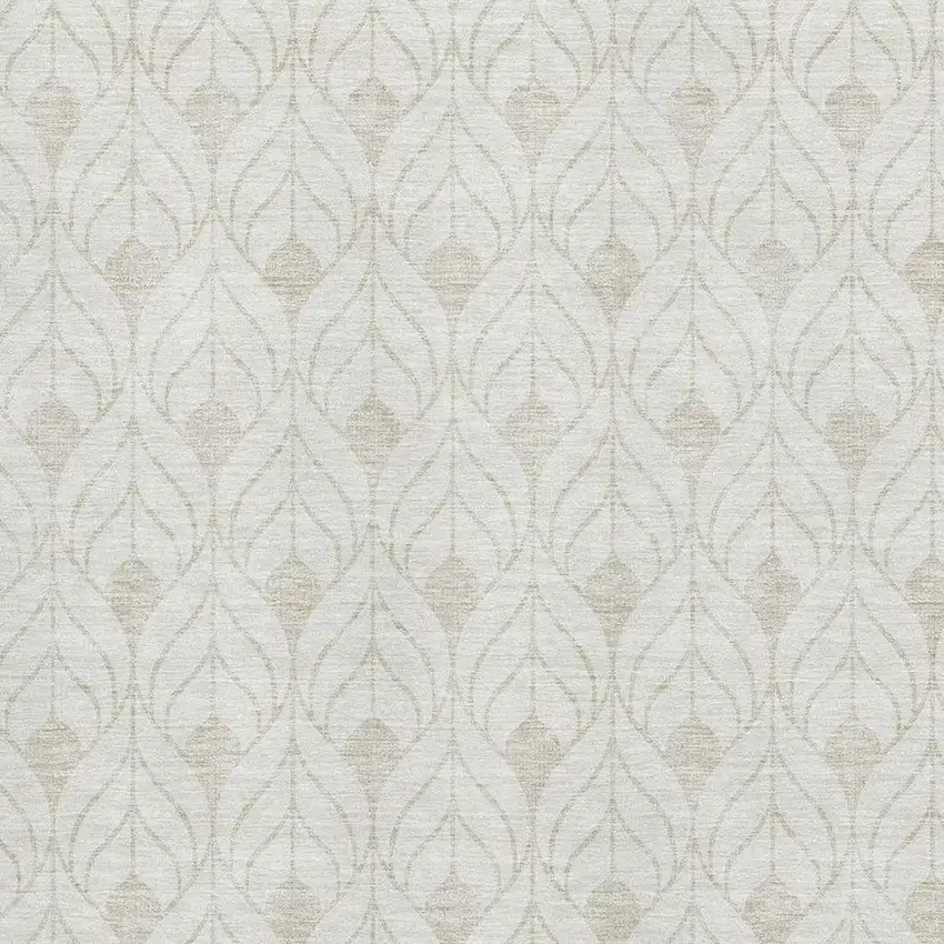 Ivory And Beige Geometric Washable Area Rug With UV Protection Photo 2