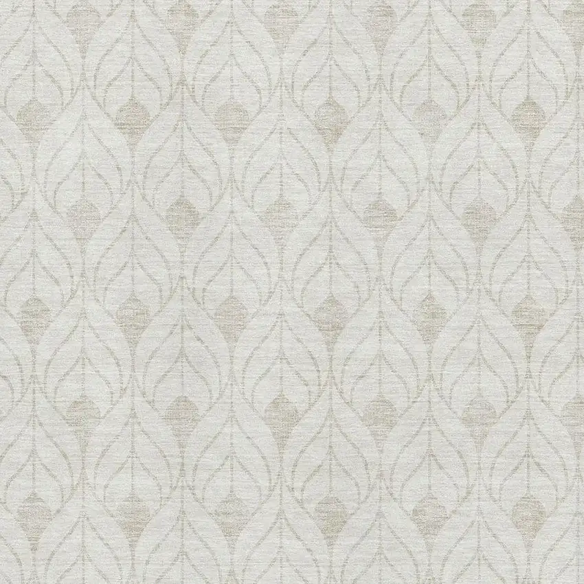 Ivory And Beige Geometric Washable Area Rug With UV Protection Photo 2