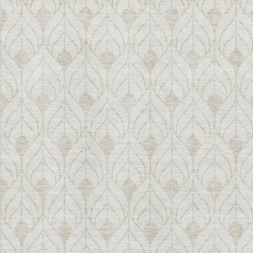 Ivory And Beige Geometric Washable Area Rug With UV Protection Photo 2