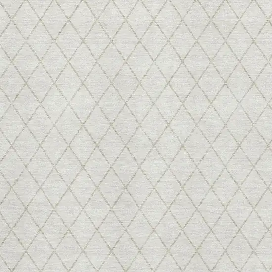 Ivory And Beige Geometric Washable Area Rug With UV Protection Photo 2