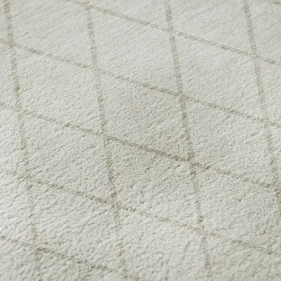 Ivory And Beige Geometric Washable Area Rug With UV Protection Photo 9