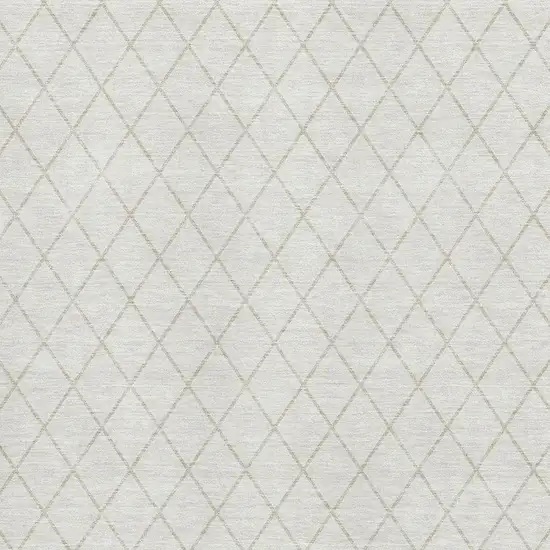 Ivory And Beige Geometric Washable Area Rug With UV Protection Photo 3