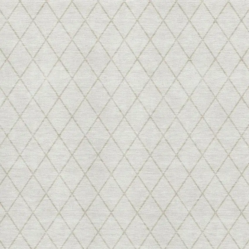 Ivory And Beige Geometric Washable Area Rug With UV Protection Photo 3