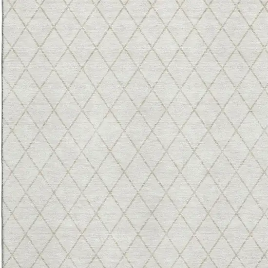Ivory And Beige Geometric Washable Area Rug With UV Protection Photo 2