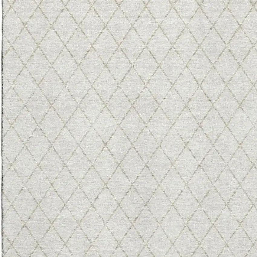 Ivory And Beige Geometric Washable Area Rug With UV Protection Photo 2