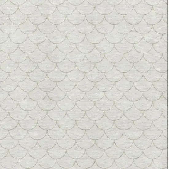 Ivory And Beige Geometric Washable Area Rug With UV Protection Photo 2