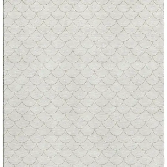 Ivory And Beige Geometric Washable Area Rug With UV Protection Photo 2