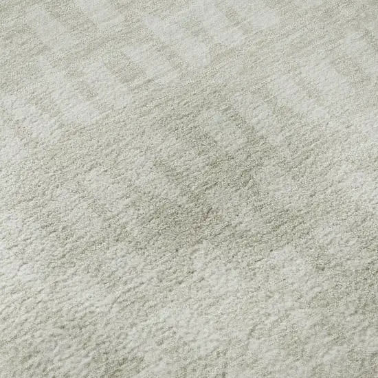 Ivory And Beige Geometric Washable Area Rug With UV Protection Photo 9