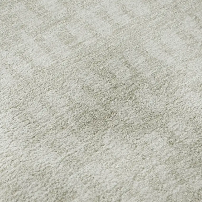 Ivory And Beige Geometric Washable Area Rug With UV Protection Photo 9