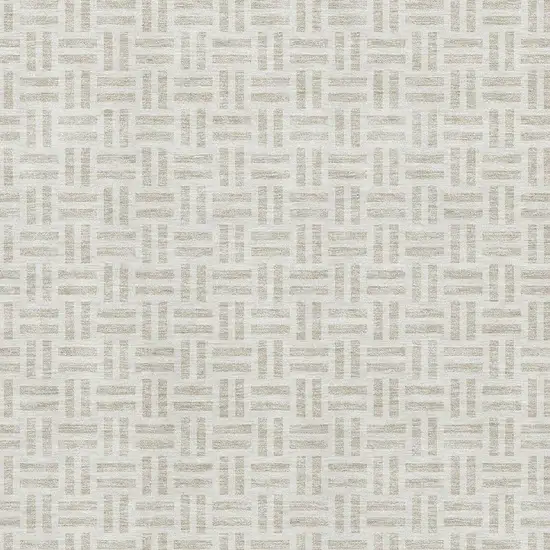 Ivory And Beige Geometric Washable Area Rug With UV Protection Photo 2