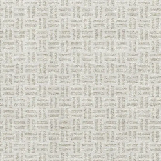 Ivory And Beige Geometric Washable Area Rug With UV Protection Photo 2