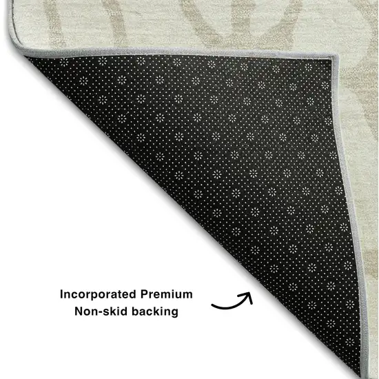 Ivory And Beige Geometric Washable Area Rug With UV Protection Photo 6