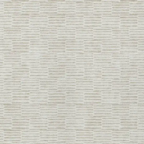 Ivory And Beige Geometric Washable Indoor Outdoor Area Rug Photo 5