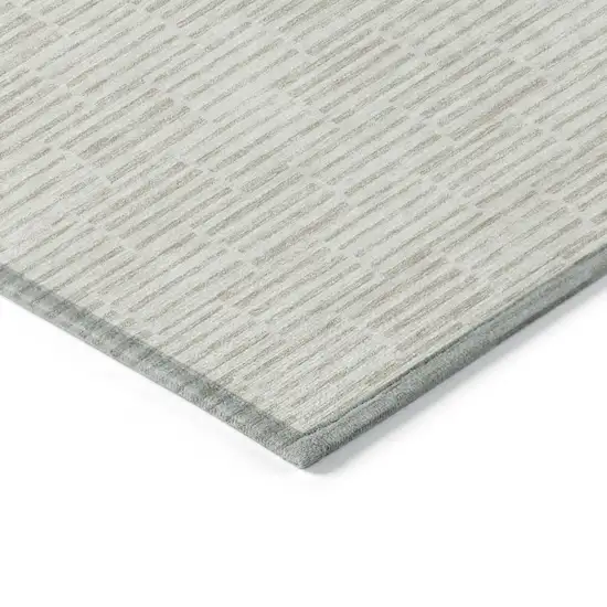 Ivory And Beige Geometric Washable Indoor Outdoor Area Rug Photo 4