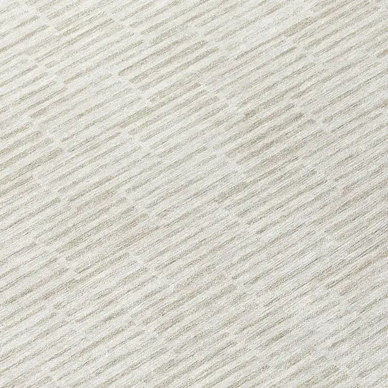 Ivory And Beige Geometric Washable Indoor Outdoor Area Rug Photo 8