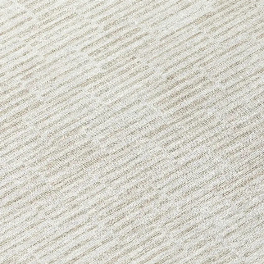 Ivory And Beige Geometric Washable Indoor Outdoor Area Rug Photo 8