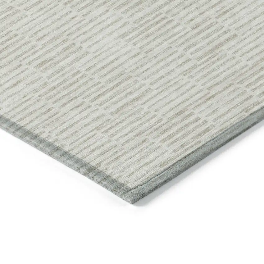 Ivory And Beige Geometric Washable Indoor Outdoor Area Rug Photo 5