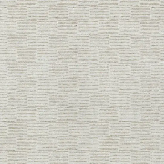 Ivory And Beige Geometric Washable Indoor Outdoor Area Rug Photo 6