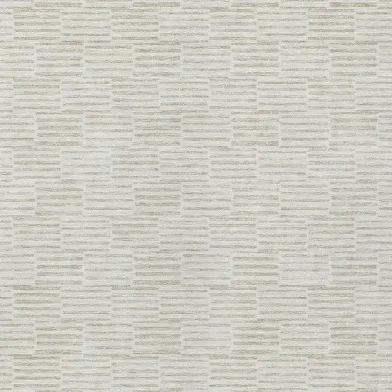 Ivory And Beige Geometric Washable Indoor Outdoor Area Rug Photo 6