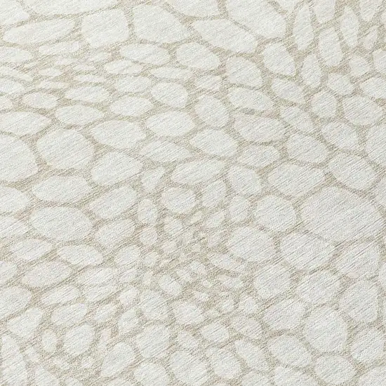 Ivory And Beige Geometric Washable Indoor Outdoor Area Rug Photo 8