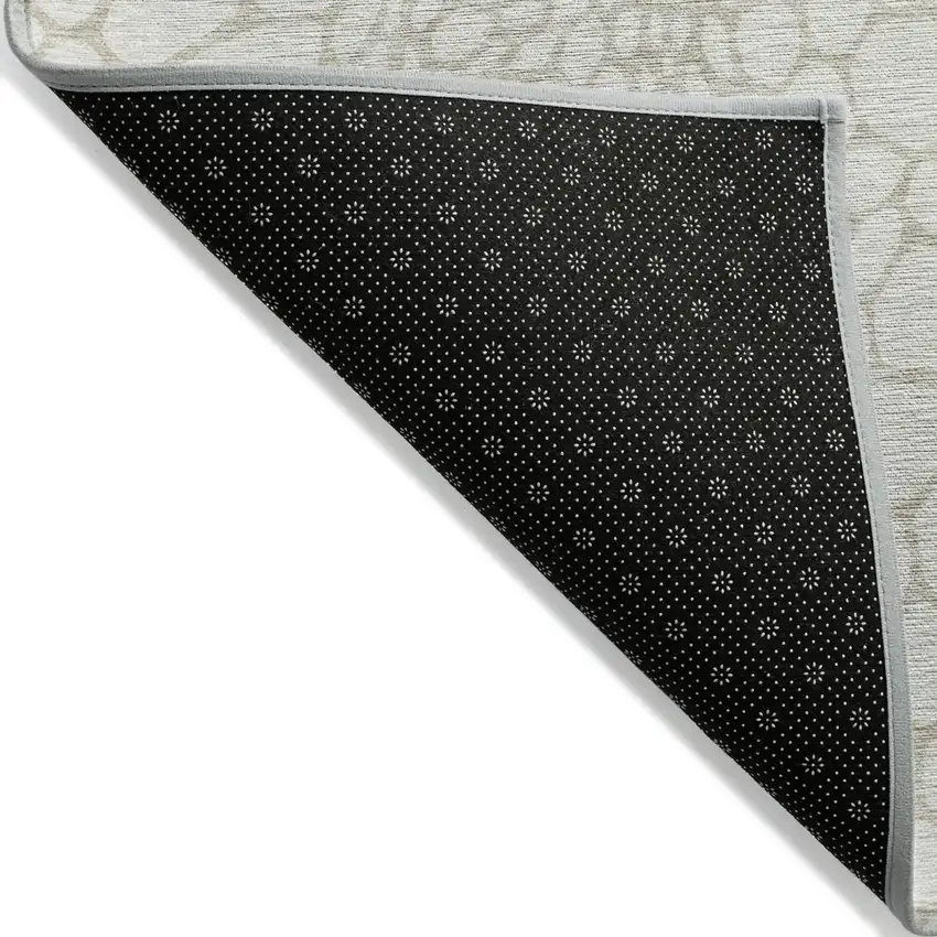 Ivory And Beige Geometric Washable Indoor Outdoor Area Rug Photo 3