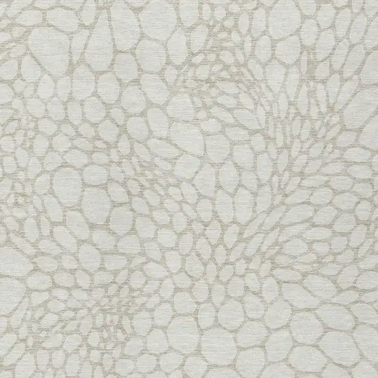 Ivory And Beige Geometric Washable Indoor Outdoor Area Rug Photo 5