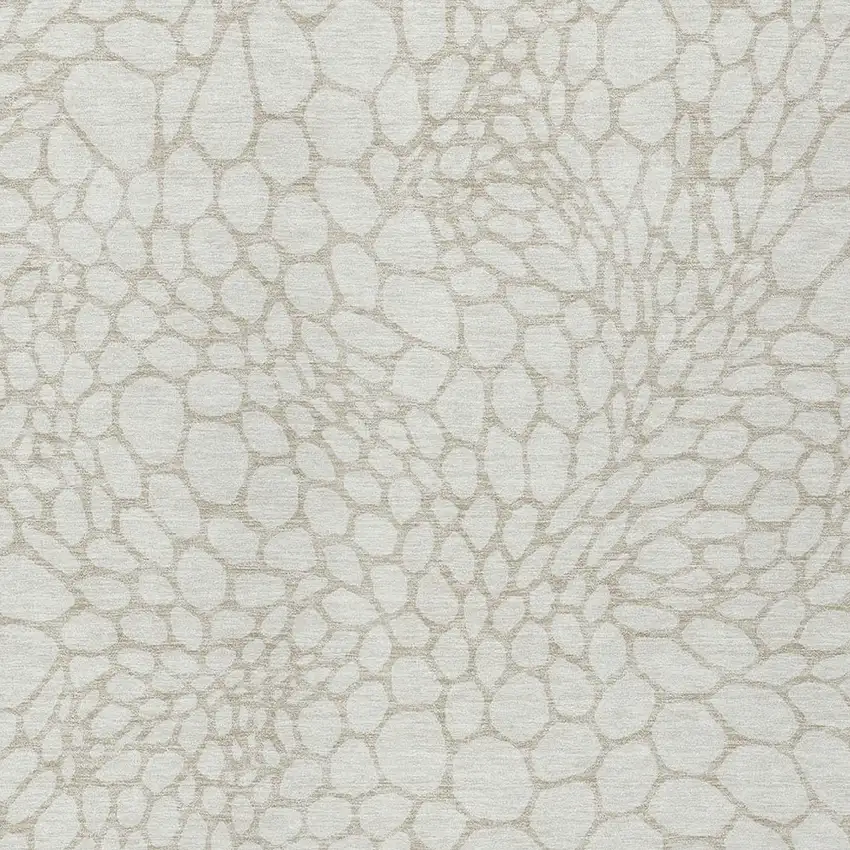 Ivory And Beige Geometric Washable Indoor Outdoor Area Rug Photo 5