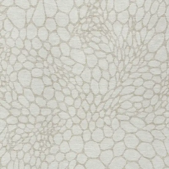Ivory And Beige Geometric Washable Indoor Outdoor Area Rug Photo 6