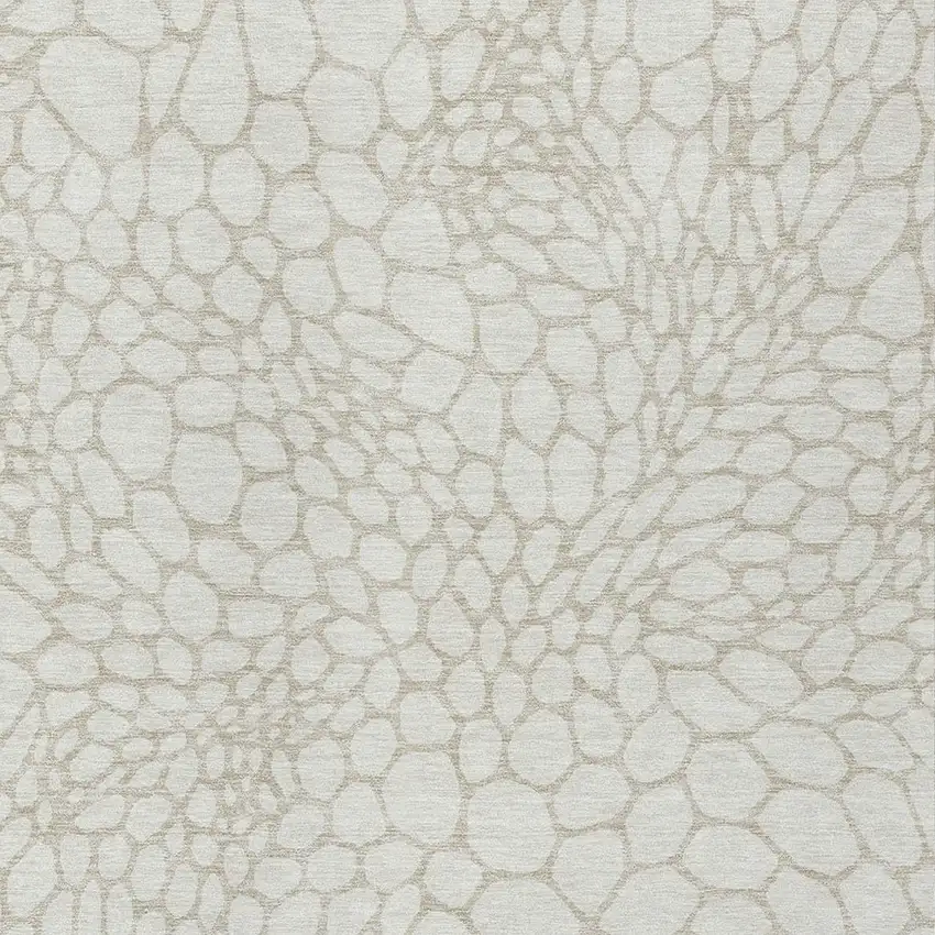 Ivory And Beige Geometric Washable Indoor Outdoor Area Rug Photo 6
