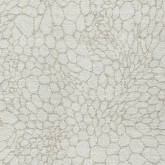 Ivory And Beige Geometric Washable Indoor Outdoor Area Rug Photo 6