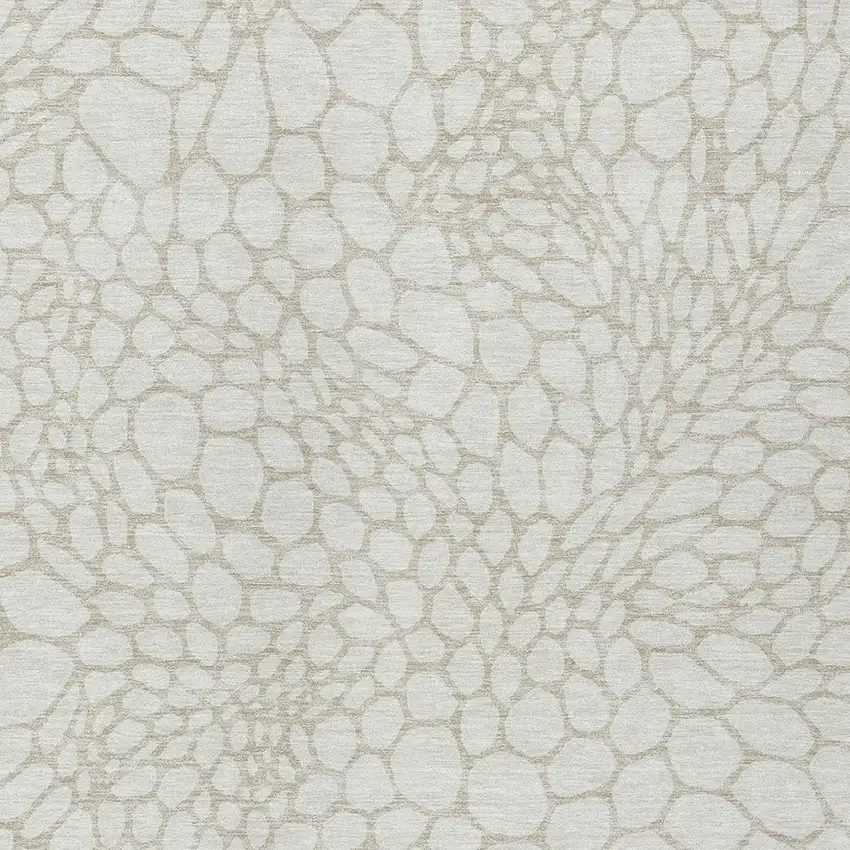 Ivory And Beige Geometric Washable Indoor Outdoor Area Rug Photo 6