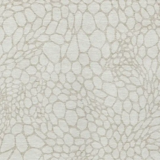 Ivory And Beige Geometric Washable Indoor Outdoor Area Rug Photo 6