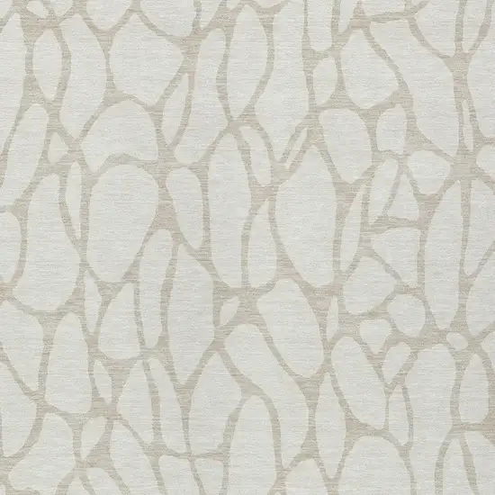 Ivory And Beige Geometric Washable Indoor Outdoor Area Rug Photo 6