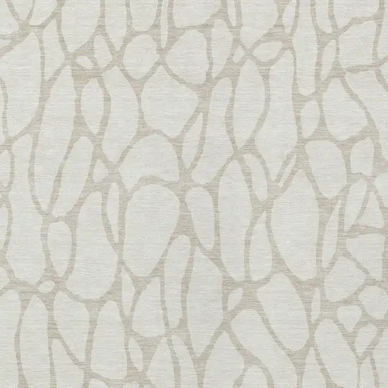 Ivory And Beige Geometric Washable Indoor Outdoor Area Rug Photo 6