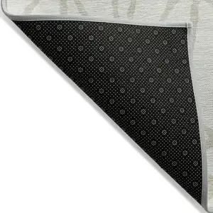 Photo of Ivory And Beige Geometric Washable Indoor Outdoor Area Rug