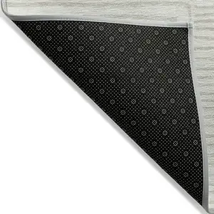 Photo of Ivory And Beige Geometric Washable Indoor Outdoor Area Rug