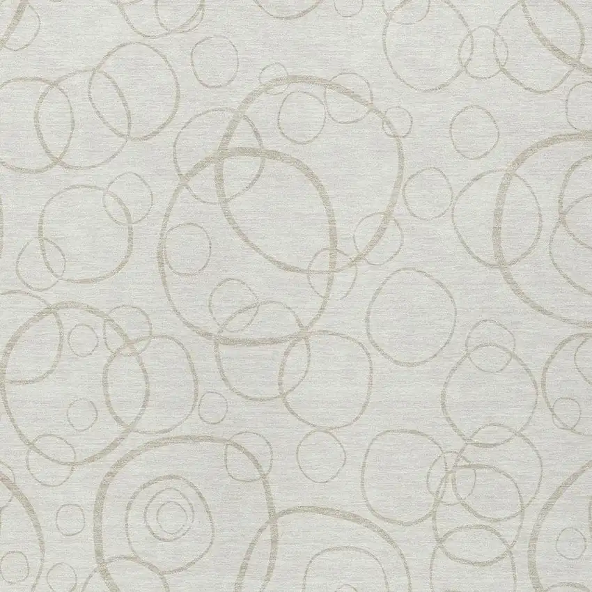 Ivory And Beige Geometric Washable Indoor Outdoor Area Rug Photo 2