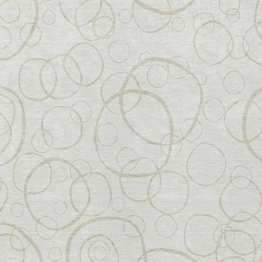 Ivory And Beige Geometric Washable Indoor Outdoor Area Rug Photo 2