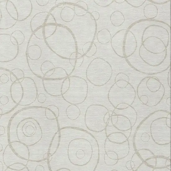 Ivory And Beige Geometric Washable Indoor Outdoor Area Rug Photo 2