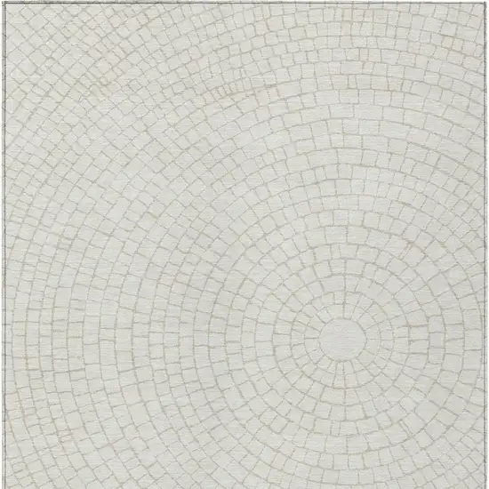 Ivory And Beige Geometric Washable Indoor Outdoor Area Rug Photo 3