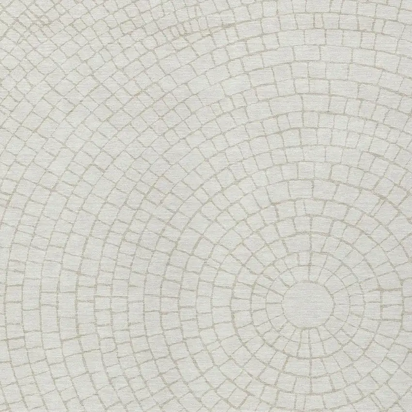 Ivory And Beige Geometric Washable Indoor Outdoor Area Rug Photo 2