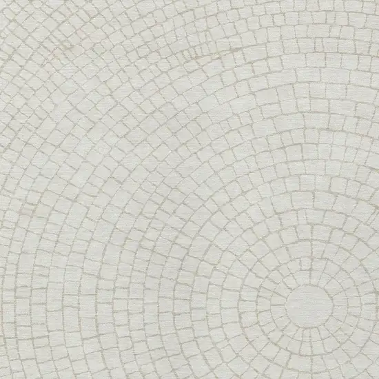 Ivory And Beige Geometric Washable Indoor Outdoor Area Rug Photo 2