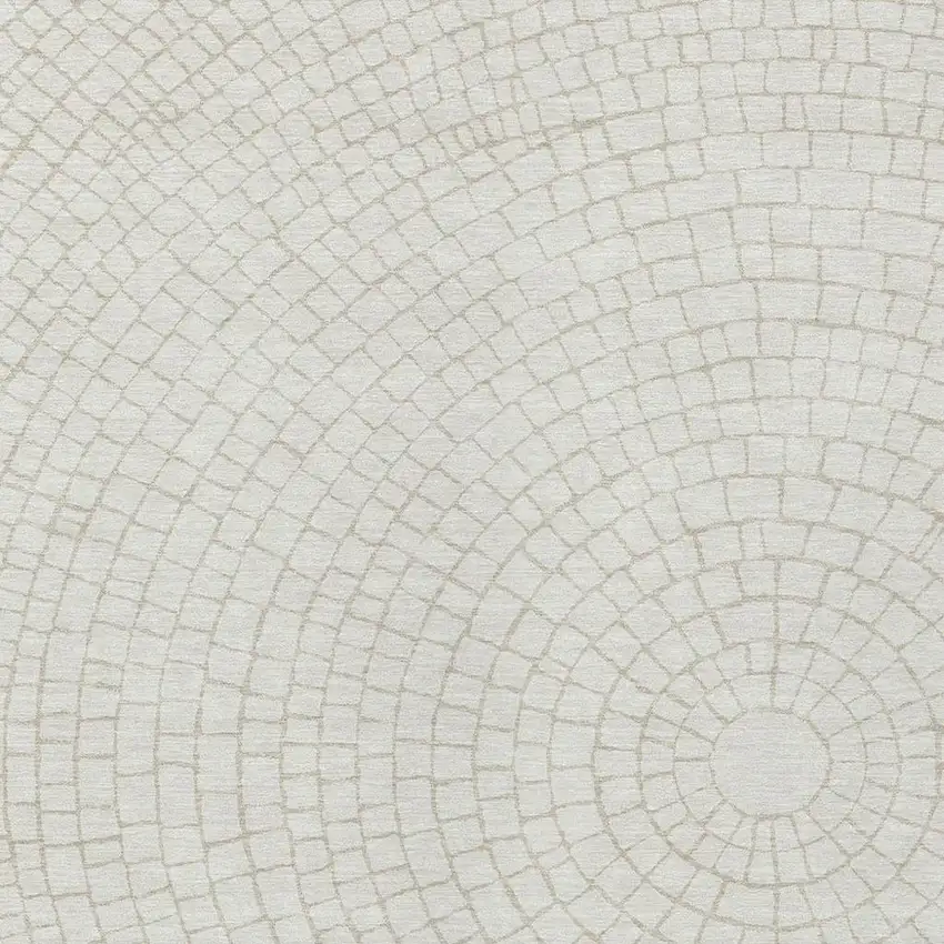 Ivory And Beige Geometric Washable Indoor Outdoor Area Rug Photo 2