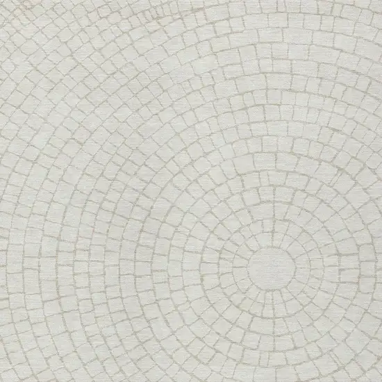 Ivory And Beige Geometric Washable Indoor Outdoor Area Rug Photo 2