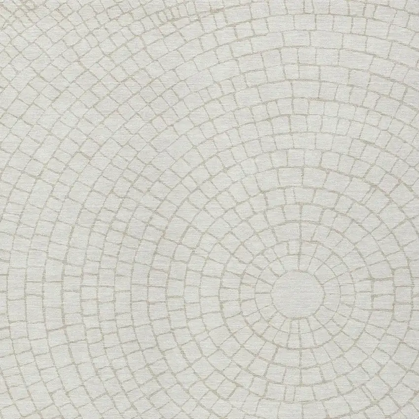 Ivory And Beige Geometric Washable Indoor Outdoor Area Rug Photo 2